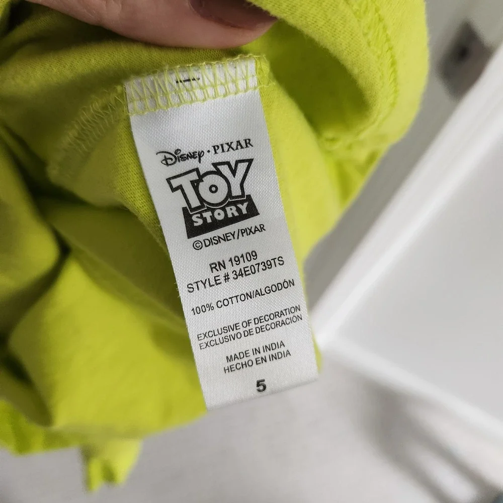 Disney Pixar Toy Story Rescue Squad Lime Green‎ Graphic T-Shirt Kids Size 5